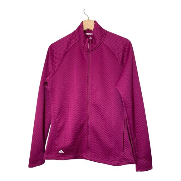 adidas Textured Layer Golf Jacket Womens Size Medium Pink Magenta - Picture 1 of 5